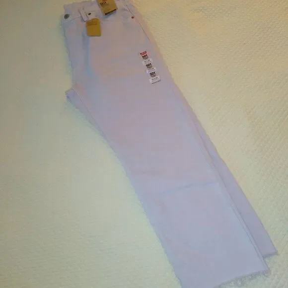 NWT Levy's 501 32x26 lilac cropped straight leg jeans - Picture 13 of 14